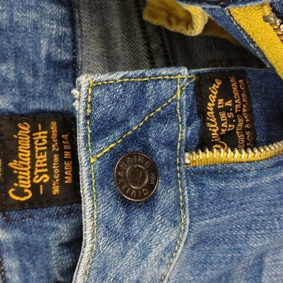 CIVILIANAIRE Super Slim Crop Stretch Blue Medium Wash Mid Rise Denim Jeans - Picture 5 of 12